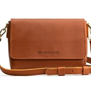 Portland Leather Mini Metro Crossbody In Honey